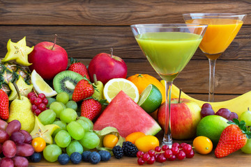 Fruits and juice