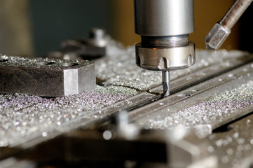 drilling machine in a factory in action
