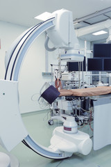 X-ray interventional catheter operation room (cathlab).