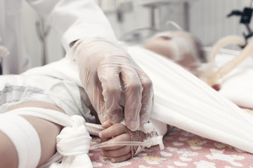Obraz na płótnie Canvas Pielęgnacja noworodka. Dziecko w szpitalu