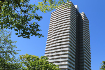Obraz premium 都市近郊の高層マンション