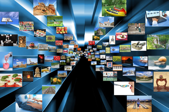 A variety of photos as background
