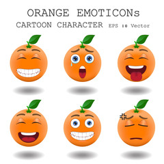 Orange emoticon cartoon character eps 10 vector