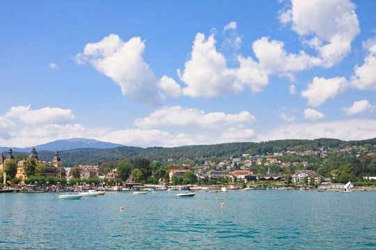 Resort Velden am Worthersee See and Lake Worth. Austria