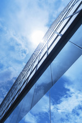 Fototapeta na wymiar Details of modern building under blue sky