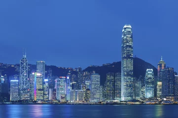 Zelfklevend Fotobehang Victoria Harbor of Hong Kong © leeyiutung