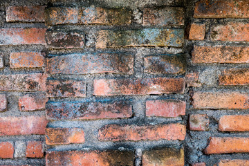 old dirty red brick wall