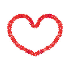 Herz umrandet aus roten Blumen