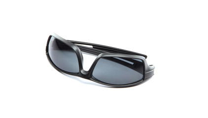 Fototapeta premium closeup black sunglasses isolated.
