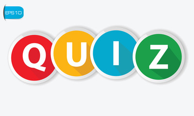Quiz buttons on white background,vector