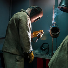 Welding work.