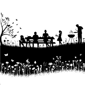 bbq session vector silhouette