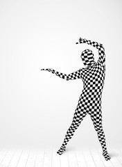 Anonymous man presenting your product