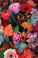 Bright colored wedding arrangement