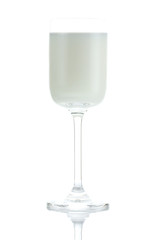 Fresh milk in glass of isolated.