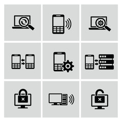 Mobile and communication icons,vector