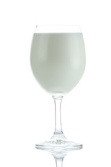 Fresh milk in glass of isolated.