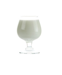 Fresh milk in glass of isolated.