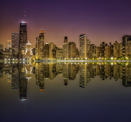 Fototapeta premium Downtown Chicago Magnificent Mile by night