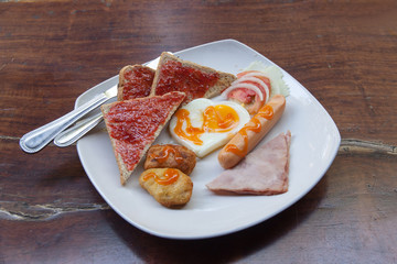 America breakfast and bread