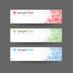 Three abstract banner headers vector eps10