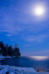 Split Rock Lighthouse Under the Moon