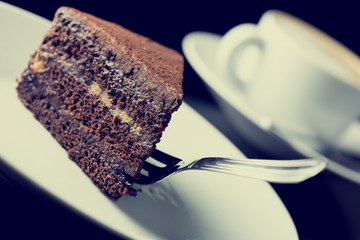 Instagram vintage style chocolate cake