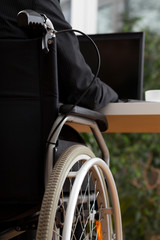 Back view of working man