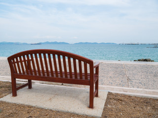 bench at seaside.