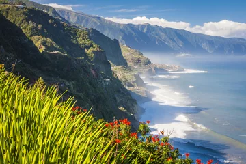 Deurstickers Eiland noordkust bij Boaventura, het eiland Madeira, Portugal