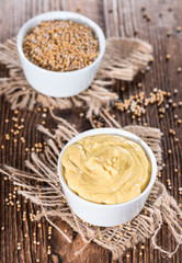 Mustard in a small bowl