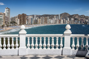Balcony with view of Benidorm Levante Beach from Mediterranean C