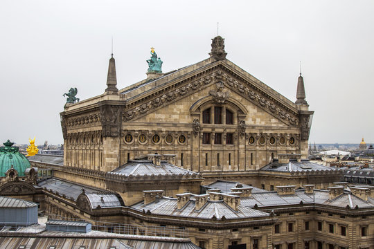 Paris, France. View of the city from the observation platform mu