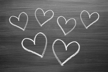 chalk heart shapes
