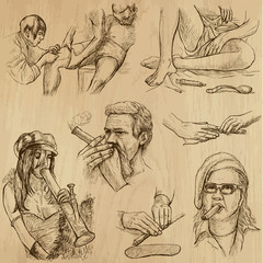 Fototapeta na wymiar Drugs and Narcotics (vector pack no.2) - hand drawings
