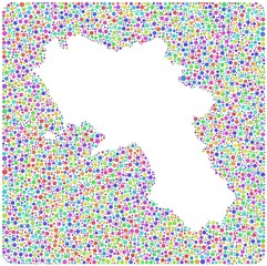 Map of Campania - Italy - into a square icon