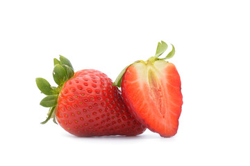 Fresh strawberry on white background