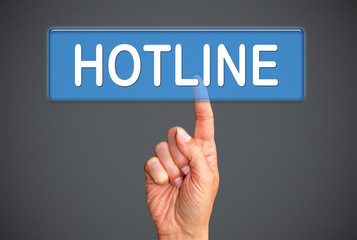 Hotline button with hand
