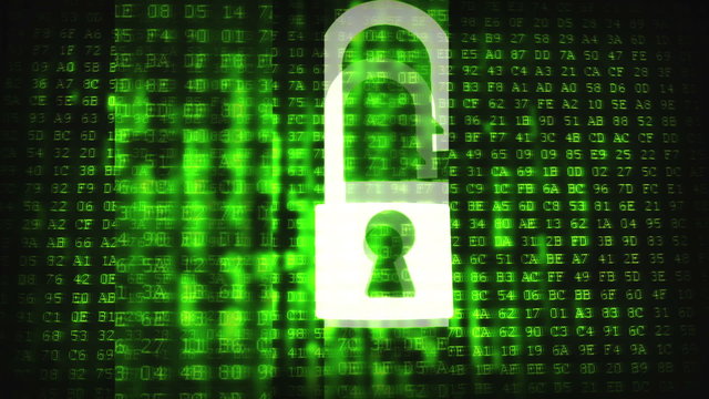 Cracked security code abstract image. Heartbleed bug concept