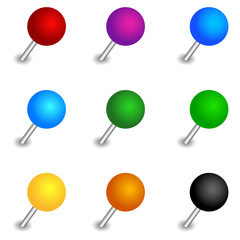 Round pushpin set