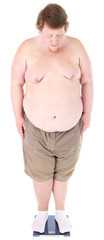 Fat man standing