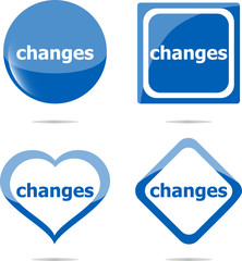 changes stickers set isolated on white, icon button