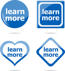 stickers label set business tag with learn more word