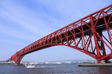 Minato Bridge in Osaka, Japan