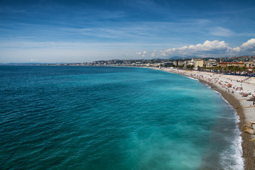 Fototapeta na wymiar beautiful Beach of Nice, France