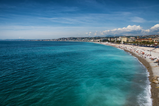 beautiful Beach of Nice, France © Federico Rostagno