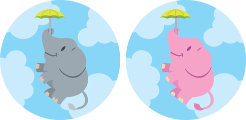 Elephant with umbrella