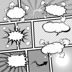 Comic Speech Bubbles. vector illustration.