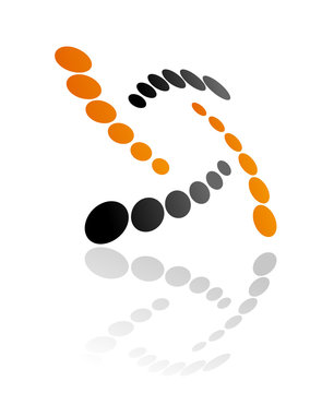 Abstract orange and grey symbol