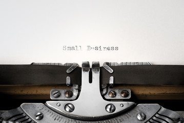 "Small Business" written on an old typewriter